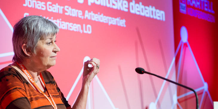 LO-leder Gerd Kristiansen på Kartellkonferansen om å få flere folk i fast arbeid