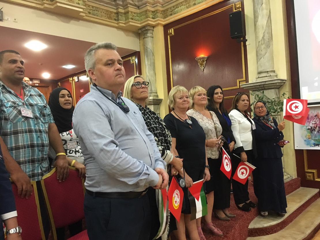 Mimmi Kvisvik og LO-delegasjonen i Tunisia