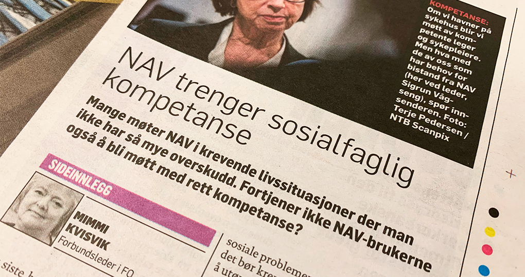 FO-leder Mimmi Kvisik med innlegg i Dagbladet