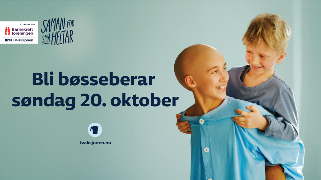 NRK TV-aksjonen 2024 går til Barnekreftforeningens arbeid med å etablere familiehus for barn med alvorlig sykdom og deres familier. Søndag 20. oktober går vi sammen for små helter!